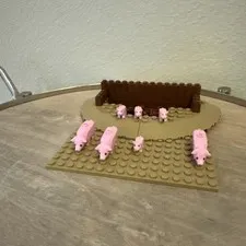 LEGO Pink Pig Hog Minifigure farm - Animal Lot Pigs and Piglets 