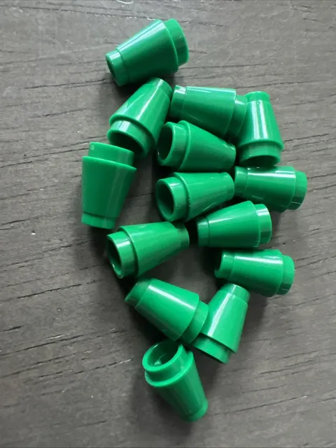 LEGO 4589b Green Cone 1 x 1 with Top Groove 14 Pieces