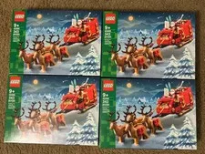 LOT OF 4 LEGO 40499 Santa's Sleigh RETIRED New Sealed Christmas Reindeer Gift