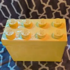 LEGO Yellow 8-Stud Storage Brick Container Box w/ Lid Brick-Shaped