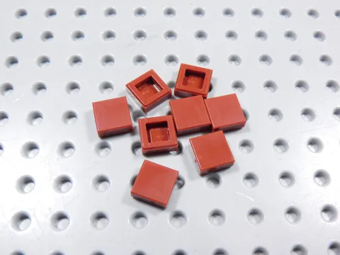 LEGO Lot of 8 Dark Red 1x1 Smooth Tiles Plates BD