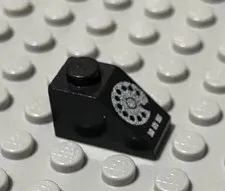 LEGO Black 1x2 Slope w/  Rotary Phone Telephone w/ Buttons Pattern (Sticker) 268