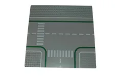Lego® Street Base Plate Pad 32x32 T Crossing with Footway GREY