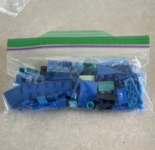 LEGO Bulk Lot Blue & Light Blue Mixed Bricks Pieces Parts in Polybag