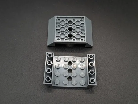 LEGO - 2x - Modified Brick - Slope - 45 6x4 Double - Dark Grey - 60219