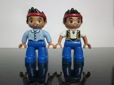 2 Lego Duplo Figure Disney Jake and the Neverland Pirates Jake Blue White Shirt