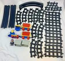 LEGO Duplo Railway Set Bridge Tracks Locomotive Train Figure Bundle Vintage