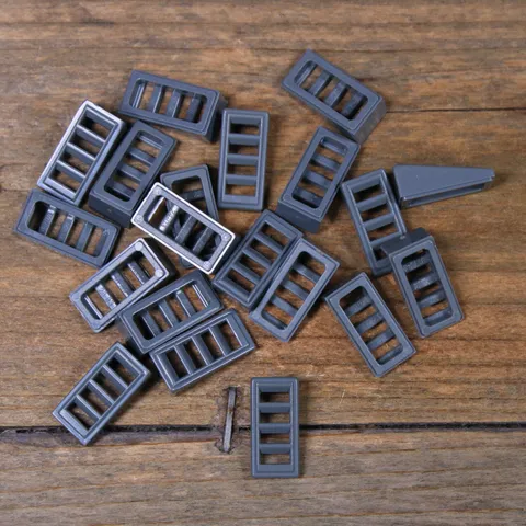 LEGO 61409 Dark Bluish Gray Slope 18 2 x 1 x 2/3 with Grille Qty 20