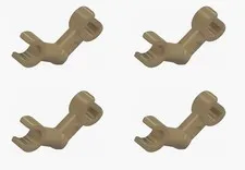 4 New LEGO Minifigure Skeleton Arms Dark Tan bent with clips at 90° bones