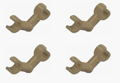 4 New LEGO Minifigure Skeleton Arms Dark Tan bent with clips at 90° bones