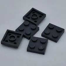 Lego - 5 Basic Dark Bluish Gray Plate 2 x 2 3022