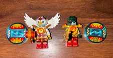 LEGO Legends of Chima Eris Minifigure Lot of 2 with Wings & 2 Shields