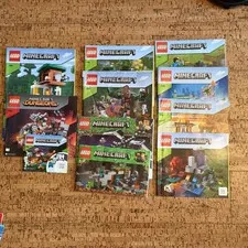 Lot of 11 Minecraft Lego Manuals Only - See Description for Set Numbers