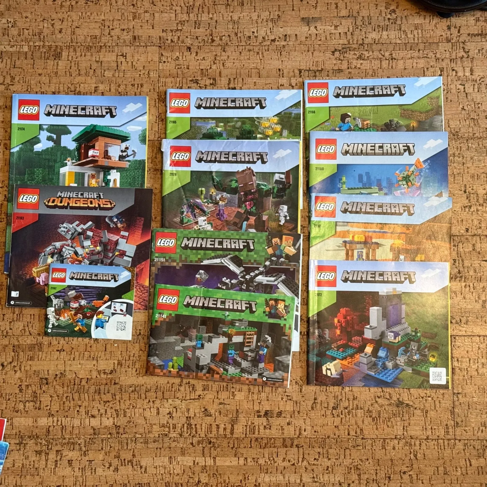Lot of 11 Minecraft Lego Manuals Only - See Description for Set Numbers