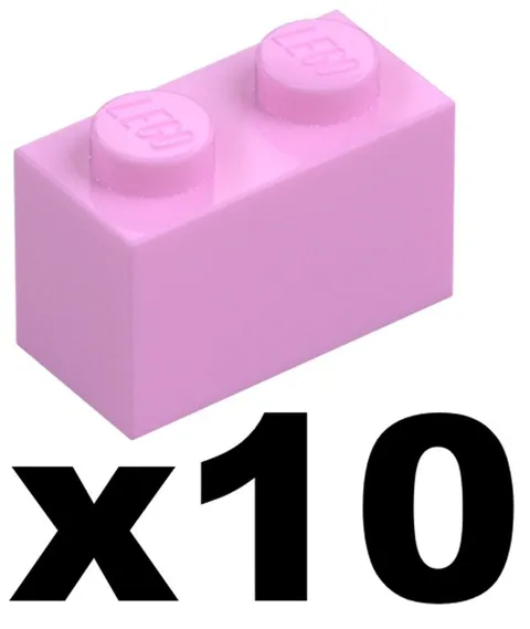 Lego New Part 3004 - Qty 10 - BRICK Bright Pink 1 x 2 Stud Pieces D914