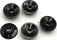 Lego 5 New Black Train Wheels Small Hole Notched for Wheels Holder Pin Parts