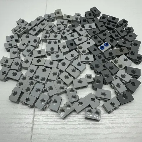 Lego Technic Bricks With Hole & Axel Hole Bulk Lot Of 110 Light & Dark Gray