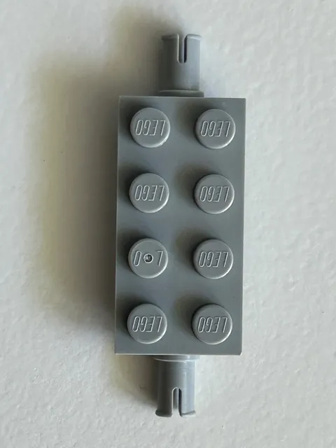 1 pcs Lego Light Gray Modified 2x4 Plates End Axle Pins 30157