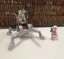 LEGO Star Wars Clone Trooper Minifigure w/ Cannon/Tripod Build