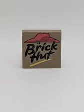 Pizza Hut Parody Pizza Box Custom printed original LEGO® brick 2x2 tile