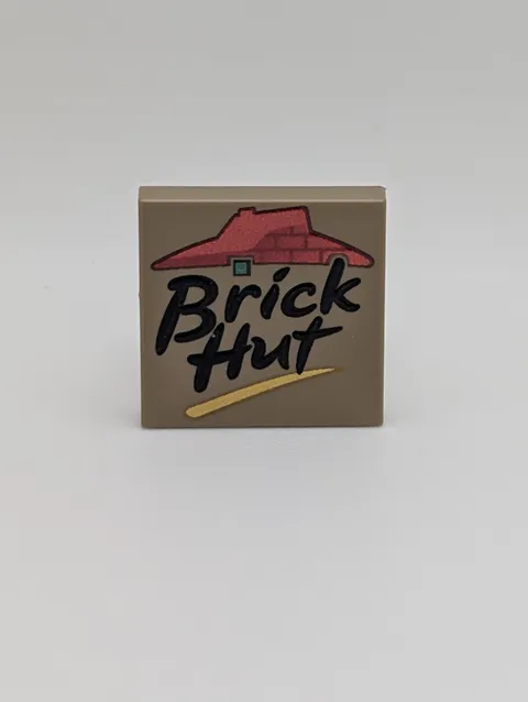 Pizza Hut Parody Pizza Box Custom printed original LEGO® brick 2x2 tile