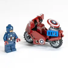 Lego Captain America  Minifigure with Avenging Cycle