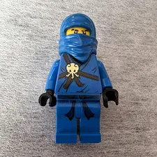 LEGO NINJAGO Blue Ninja Plastic Minifigure Figure w/ Hood Headgear Black Hands