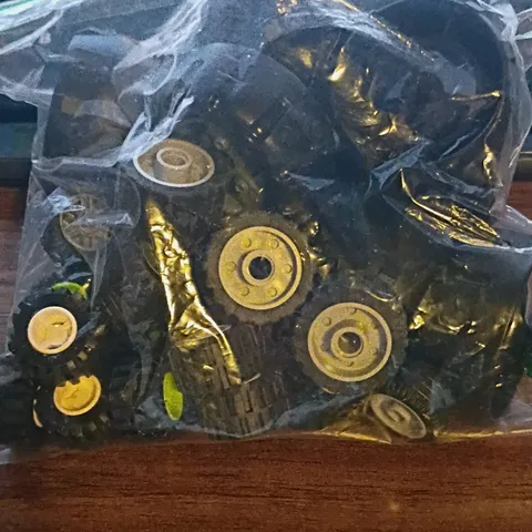 LEGO Wheels & Tires Lot w/ Rims, Black/Gray/Lime Vehicle Parts, Polybag 33 Total