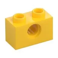 LEGO Part 3700 - Yellow Technic Brick 1 x 2 [1 Pin Hole]