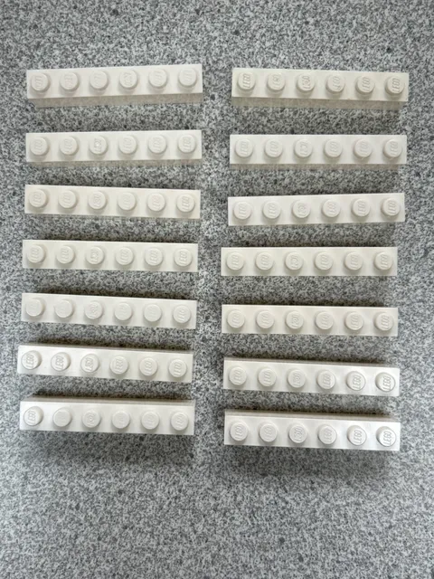 14 pcs LEGO Parts - White Brick 1 x 6 - No 3009