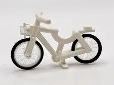 LEGO White Bicycle with Handlebars with Trans-Clear Wheels, Black Tire inv.572