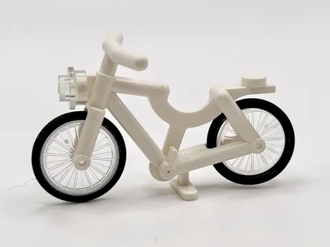 LEGO White Bicycle with Handlebars with Trans-Clear Wheels, Black Tire inv.572