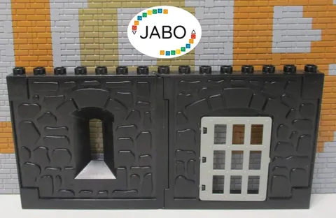 (R7/1) LEGO Duplo House Knights Castle Side Part Wall 2 Piece Door and Window