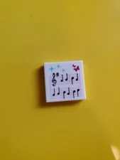 NEW Lego MUSIC NOTE SHEET -Minifig Girl Friends Band Song Printed White 2x2 Tile