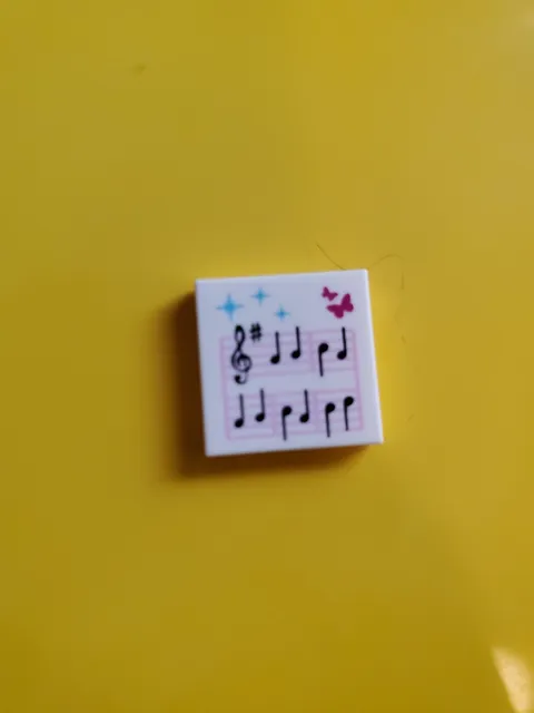 NEW Lego MUSIC NOTE SHEET -Minifig Girl Friends Band Song Printed White 2x2 Tile