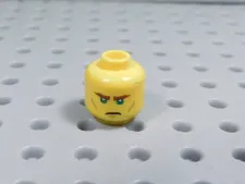 LEGO Male Boy Dual Sided Yellow Head Minifig Green Eyes Smile Frown AY