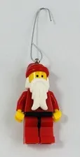 Vintage LEGO Santa Claus Minifigure Christmas Tree Ornament Metal Hook Classic