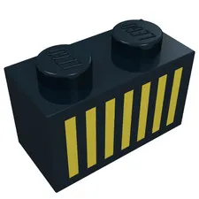 LEGO® Part 3004p05 - Brick 1 x 2 with Yellow Grille with 7 Vertical Lines