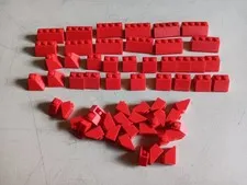 LEGO BULK LOT OF 58 RED ROOF SLOPES 45° 2X1 2X2 2X4