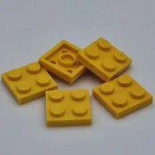Lego - 5 Basic Yellow Plate 2 x 2 3022