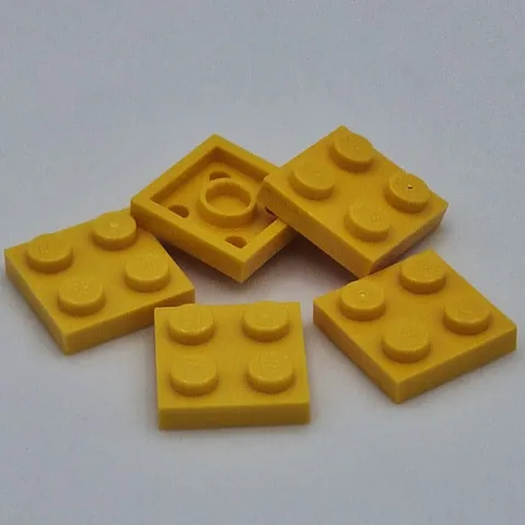 Lego - 5 Basic Yellow Plate 2 x 2 3022
