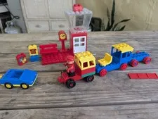 LEGO DUPLO Train Mixed Bulk Lot Vehicles Pieces Figure Baseplate Station 2+
