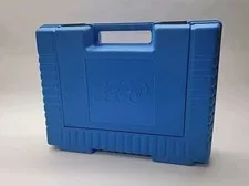 Vintage 1985 Lego Bin Blue Hard Plastic Carrying Case Storage Box Clasp US Brick