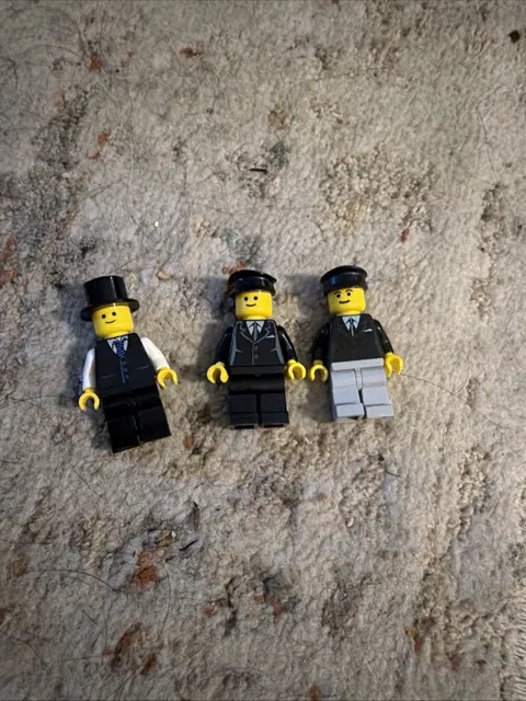 (3) Vintage Lego Town City Grandfather Gentlemen Minifigures Figures As shown