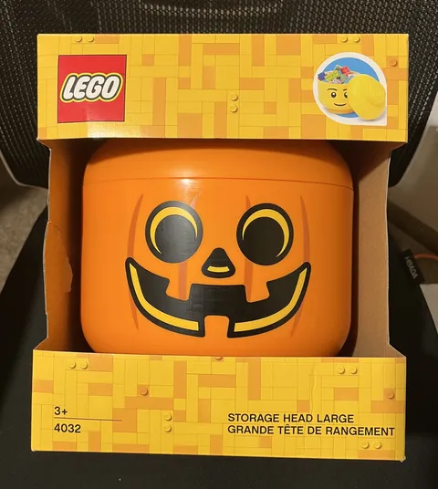 LEGO® 4032 5005886 Pumpkin Storage Head - Large Orange Halloween Jack-o-Lantern