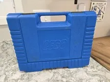 LEGO Vintage Carrying Storage Hard Plastic Case Suitcase Handle Blue 1985