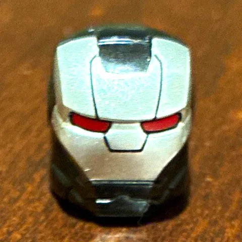 LEGO War Machine Minifigure Helmet Black Silver Printed Plastic 1 Piece