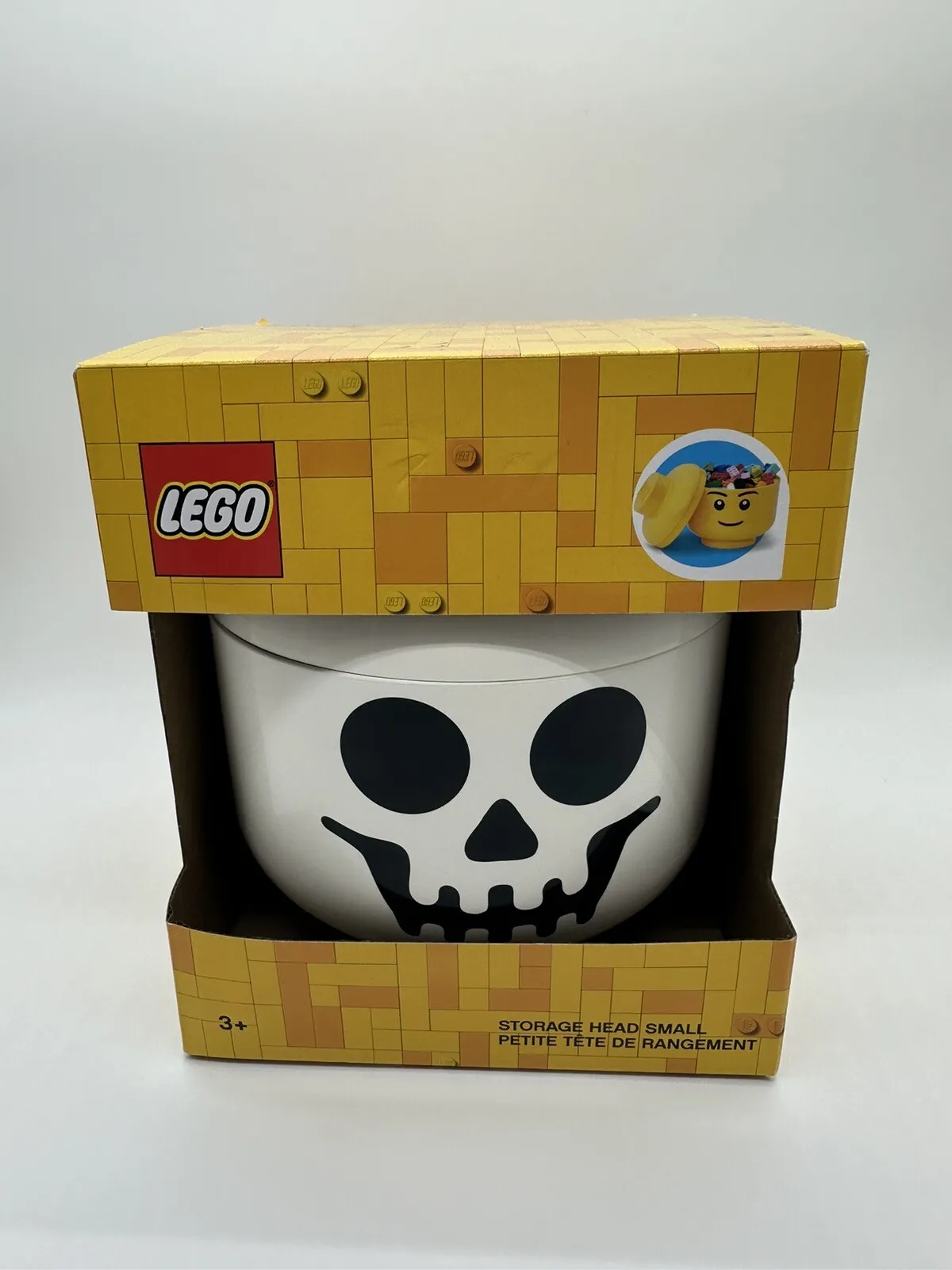 LEGO White Skeleton Head Storage Container, Size Small, Brand New