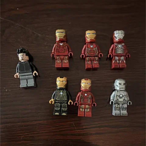 LEGO Marvel Iron Man Minifigure Lot of 7 - Iron Man Suits + Tony Stark