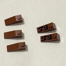 Lego 4286 4287 Reddish Brown Replacement Add-on Pieces Parts Lot of 5